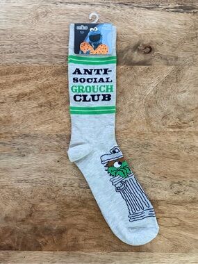 5/$20 NEW Adult Oscar the Grouch Anti-Social Grouch Club Socks